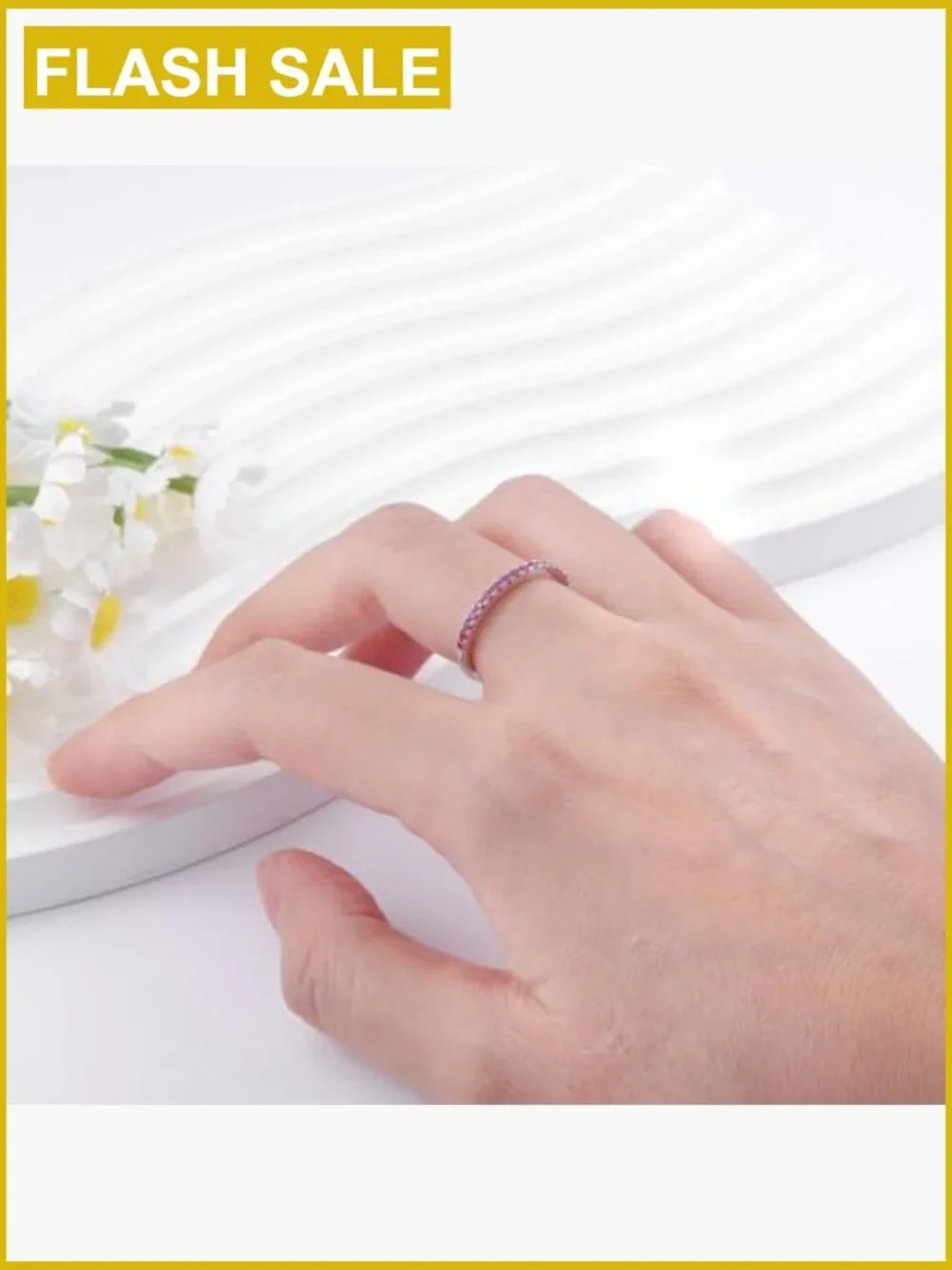 925 Sterling Silver Stackable Birthstone Rings Set CZ Eternity Band Ring for
